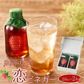 【ふるさと納税】ゆふいちごの恋ビネガー 250ml×2本 セット＜甘酢っぱいいちごの香り漂うヘルシーなドリンク | 果実酢 飲むお酢 牛乳で割るだけ 健康ドリンク ビネガードリンク 苺 お酢ドリンク 名産品 ご当地 お取り寄せ 送料無料 人気 湯布院 由布院 ゆふいん