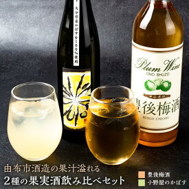 【ふるさと納税】【小野酒造】果実酒 2種 計2本 飲み比べセット（小野屋のかぼす500ml・豊後梅酒720ml） | 大分県 由布市 大分 納税 酒 お酒 飲み比べ 飲み比べセット お取り寄せ アルコール 果実酒 アルコール飲料 詰め合わせ セット 梅酒 かぼず酒