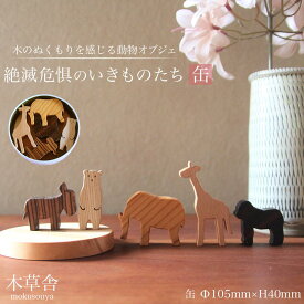 【ふるさと納税】＜木のぬくもりを感じる動物オブジェ＞絶滅危惧のいきものたち・缶【木草舎ーもくそうやー】 | オブジェ 小物 置物 置き物 インテリア 可愛い おしゃれ かわいい 木製 湯布院 由布院 由布市 大分県 大分 九州 ゆふいん