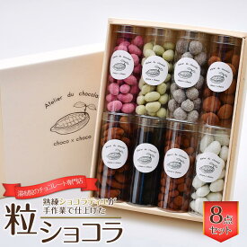 【ふるさと納税】熟練ショコラティエが手作業で仕上げた粒ショコラ 8点セット【湯布院のチョコレート専門店 choco × choco】 | チョコレート チョコ アーモンドチョコ ヘーゼルナッツ 由布院 湯布院 スイーツ お菓子 お取り寄せ 人気 送料無料 おすすめ ゆふいん
