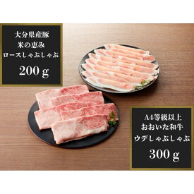 【ふるさと納税】【百年の恵みおおいた和牛】A4等級以上300gと大分県産豚米の恵み200gのしゃぶしゃぶセット計500g | 肉 お肉 にく おおいた和牛 和牛 牛肉 豚肉 しゃぶしゃぶ セット 食品 大分産 人気 おすすめ 送料無料 ギフト ゆふいん 湯布院 由布院