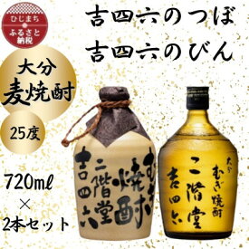 【ふるさと納税】大分むぎ焼酎　二階堂吉四六つぼと吉四六びん25度(720ml)2本セット【1455121】