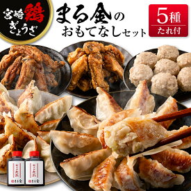 【ふるさと納税】宮崎鶏ぎょうざ「まる金」のおもてなし5種セット 餃子のたれ付き