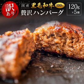 【ふるさと納税】「訳あり」黒毛和牛専門店の国産黒毛和牛100％の贅沢ハンバーグ 5個