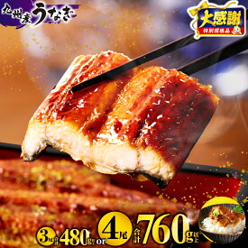 【ふるさと納税】総合1位！ジャンル1位！【大感謝祭】【数量・期間限定】【内容量・発送時期が選べる】九州産うなぎ蒲焼3尾or4尾・うなぎ蒲焼きざみ1袋付き 国産 特上うなぎ 鰻蒲焼 うなぎ 蒲焼き 小分け パック 贈答 贈り物 おすすめ 人気 冬うなぎ ふるさと 宮崎