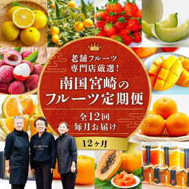 【ふるさと納税】南国宮崎のフルーツ12ヶ月定期便 フルーツ定期便 果物定期便 定期便 定期 旬のフルーツ 旬の果物 果物 フルーツ 旬 厳選 いちご 金柑 せとか 日向夏 マンゴー メロン ジャム ライチ パパイヤ 贈り物 ギフト ご褒美 グルメ お取り寄せ 宮崎市 送料無料