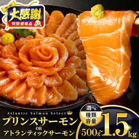【ふるさと納税】【大感謝祭】【数量・期間限定】【種類・内容量】プリンスサーモン or アトランティックサーモン or 食べ比べ セット 生食 生 生食用 骨なし 鮭 シャケ サケ サーモン モウイプリンス 個包装 小分け パック 刺身 魚 魚介類 魚介 人気 おすすめ 宮崎市