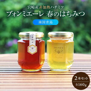 【ふるさと納税】【数量・期間限定】宮崎産非加熱ハチミツ(南国青島シリーズ)2種 ブォンミエーレ 春のハチミツ160g×2本セット 国産 宮崎県産 蜂蜜 純粋 純粋はちみつ 非加熱 非加熱はちみつ