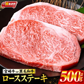 【ふるさと納税】高評価★4.61 総合ランキング1位【発送時期が選べる】【数量限定】宮崎牛or黒毛和牛ロースステーキ250g×2 宮崎牛 黒毛和牛 和牛 牛肉 肉 ロースステーキ ロース ステーキ 焼肉 BBQ アウトドア 宮崎牛ステーキ 国産 おすすめ 人気《レビューキャンペーン》