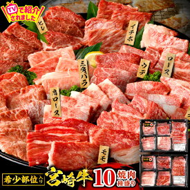 【ふるさと納税】TBSテレビ系列「ひるおび」で紹介！【発送時期が選べる・定期便】宮崎牛焼肉10種盛り合わせ 宮崎牛 国産牛 A4 焼肉 10種 食べ比べ セット 焼肉セット 赤身 赤身肉 肉 お肉 牛肉 牛 国産 贈答 贈り物 ギフト お歳暮 おすすめ 人気 アウトドア