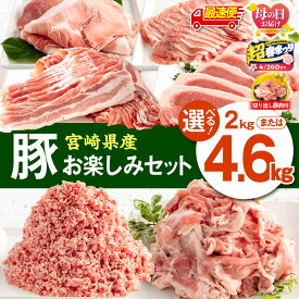 【ふるさと納税】【母の日までにお届け】【超！春まつり 生活応援・大感謝規格】【内容量・発送時期が選べる】宮崎県産豚肉 お楽しみセット ロース バラ モモ 切り落とし ミンチ 豚肉 豚 肉 セット 詰め合わせ バラエティ 豚肉セット 普段使い 冷凍 小分け パック