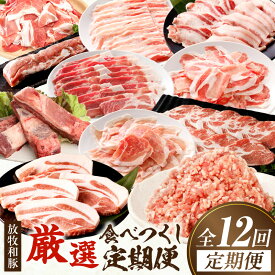 【ふるさと納税】【全12回】《放牧和豚》厳選食べつくし定期便 豚肉 定期便 ロース 肩ロース とんてき バラ モモ こま切れ スペアリブ ヒレ ミンチ スライス ブロック トンテキ しゃぶしゃぶ すき焼き 焼肉 しゃぶすき すきしゃぶ 肉 お肉 精肉 豚 国産 宮崎県産 国産豚肉