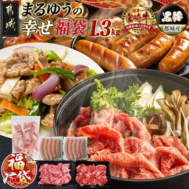 【ふるさと納税】【新春福袋★2026】まるゆうの幸せ福袋 - 都城産宮崎牛 ローススライス/赤身スライス 切り落とし 都城産黒豚 ウデモモ切り落とし 宮崎県産豚肉使用 ポークソーセージ 送料無料 AC-N407-F2026 【宮崎県都城市は2年連続ふるさと納税日本一！】