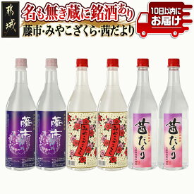 【ふるさと納税】「大浦酒造」名も無き蔵に銘酒あり(藤市・みやこざくら・茜だより)ペットボトル20度900ml×6本 ≪みやこんじょ特急便≫ - 焼酎飲み比べセット PET 焼酎セット ペットボトル 大浦酒造 送料無料 19-1802 【宮崎県都城市は令和4年度ふるさと納税日本一！】