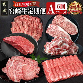 【ふるさと納税】宮崎牛定期便(5回お届け) Aコース - 宮崎牛 バラ/ウデモモ切り落とし 切り落とし モモブロック カルビ焼肉 サーロインステーキ 肩ローススライス 年末定期便 期間限定 送料無料 TAC5-2501【宮崎県都城市は2年連続ふるさと納税日本一！】