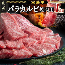【ふるさと納税】宮崎牛バラカルビ1kg - みやざきブランド 宮崎牛 牛バラカルビ焼肉用カット肉(500g×2パック) 計1キロ カルビ肉 焼き肉 バーベキュー 鉄板焼 焼肉 肉のながやま お歳暮 送料無料 AD-2501【宮崎県都城市は2年連続ふるさと納税日本一！】
