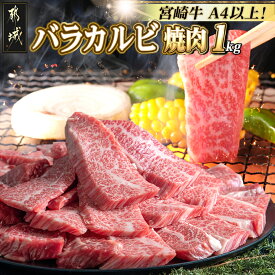 【ふるさと納税】宮崎牛バラカルビ1kg - みやざきブランド 宮崎牛 牛バラカルビ焼肉用カット肉(500g×2パック) 計1キロ カルビ肉 焼き肉 バーベキュー 鉄板焼 焼肉 肉のながやま 送料無料 AD-2501【宮崎県都城市は2年連続ふるさと納税日本一！】