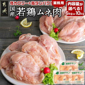 【ふるさと納税】【内容量が選べる！】【業務用】低カロリー＆高タンパク！国産若鶏ムネ肉 - 業務用 鶏胸肉 鶏肉 肉 国産 ヘルシー 旨味 たっぷり チキン南蛮 蒸し鶏 照り焼きチキン 選べる内容量6kg/10kg 送料無料 SKU-1507【宮崎県都城市は2年連続ふるさと納税日本一！】