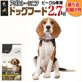【ふるさと納税】【お届け月が選べる】ドッグフード(ビーグル専用)アダルト〜シニア2.7kg - 犬用フード ウェルケア 中粒タイプ ペットフード 予約 成犬期 発送時期が選べる 犬 小分け リアルチキン製法 送料無料 LF-3315 【宮崎県都城市は2年連続ふるさと納税日本一！】