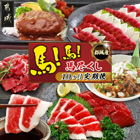 【ふるさと納税】都城産馬！馬！馬尽くし定期便(10ヵ月) - 定期便 馬刺し 馬ハンバーグ 馬生ハム 馬すじ煮込み 10ヵ月定期便 送料無料 01-069-T10【宮崎県都城市】