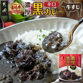 【ふるさと納税】宮崎牛すじ濃厚黒カレー(辛口)4パック - 湯煎調理 レトルトカレー 牛スジ 黒カレー 辛口 200g×4パック 大人向け 常温保存可能 送料無料 LG-2601 【宮崎県都城市は2年連続ふるさと納税日本一！】