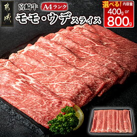 【ふるさと納税】【内容量＆発送時期が選べる！】宮崎牛モモ・ウデスライス - 牛肉 A4ランクの国産ブランド牛 牛もも肉 牛うで肉 400g/800g 株式会社 野上食品 贈答用 年内お届け 年内発送 送料無料 SKU-2603【宮崎県都城市は2年連続ふるさと納税日本一！】