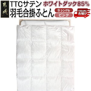【ふるさと納税】【選べる2色!】TTCサテン羽毛合掛ふとん ホワイトダック85%【S】≪みやこんじょ特急便≫ - 羽毛布団 SEKアレルGプラス 抗アレル物質・抗菌 防臭加工 ブルー/ピンク 日本製