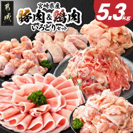 【ふるさと納税】宮崎県産豚肉＆鶏肉いろどり5.3kgセット - 宮崎県産 豚肉 若鶏 ローススライス 切り落とし もも肉 むね肉 手羽先 手羽元 使い勝手抜群 セット 送料無料 17H-84-007【宮崎県都城市は2年連続ふるさと納税日本一！】