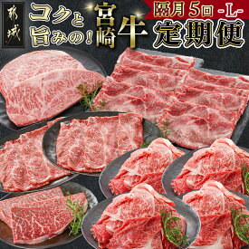 【ふるさと納税】コクと旨味の宮崎牛定期便 L(隔月5回) - お肉の定期便 国産黒毛和牛 食べ比べ定期便 牛肉 A4/A5 しゃぶしゃぶ すきしゃぶ すき焼き ステーキ肉 切り落とし モモ肉 ロース 肩ロース 送料無料 T110-5-6501 【宮崎県都城市は2年連続ふるさと納税日本一！】