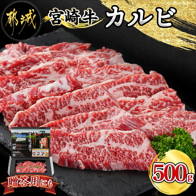 【ふるさと納税】宮崎牛カルビ500g - 宮崎牛 国産牛 黒毛和牛 牛肉...