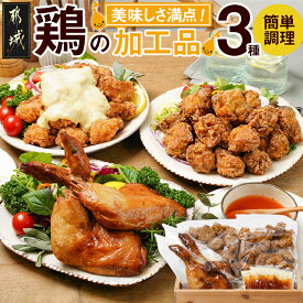 【ふるさと納税】美味しさ満点！鶏の加工品3種セット - 塩麹唐揚げ/チキン南蛮/鶏の照焼き 3種のおかずセット 電子レンジ お惣菜 骨付き肉 国産若鶏 鶏肉加工品 からあげ 冷凍食品 送料無料 AA-4403 【宮崎県都城市】