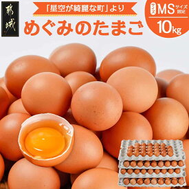 【ふるさと納税】星空が綺麗な町より〜「めぐみのたまご」 (MSサイズ)10kg - 農場直送 卵 10キロ 赤卵 たまご 卵 MSサイズ 約180個 新鮮たまご 鶏卵 ブランド 破損補償20個つき 送料無料 17-6801 【宮崎県都城市は2年連続ふるさと納税日本一！】