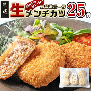 【ふるさと納税】「観音池ポーク」生メンチカツ25個セット - 豚メンチカツ 5個入り×5パック 計25個 豚ミンチカツ 油で揚げるだけ お手軽調理 送料無料 12-7201【宮崎県都城市は2年連続ふるさ