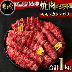 【ふるさと納税】【国産黒毛和牛】モモ・カタ・バラ焼肉セット 1kg - 国産黒毛和牛 焼肉用 モモ・カタ(各300g)×1パック バラ(400g)×1パック 冷凍配送 送料無料 AC-E903【宮崎県都城市は令和4年度ふるさと納税日本一！】