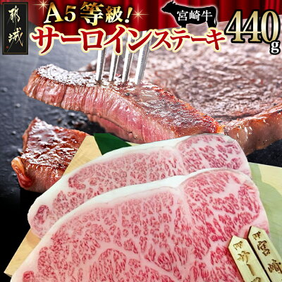 【ふるさと納税】宮崎牛(A5)サーロインステーキ220g×2枚 - A5...