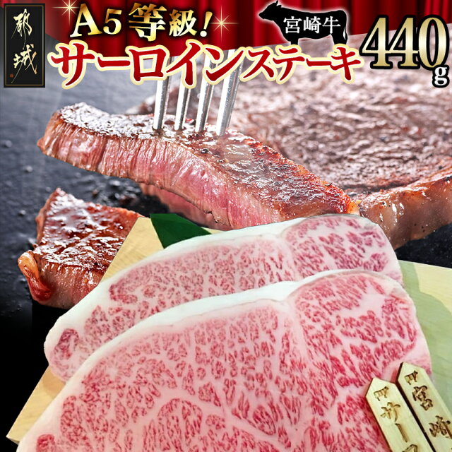 宮崎牛(A5)サーロインステーキ220g×2枚 - A5ランク サーロイ...