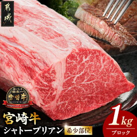【ふるさと納税】宮崎牛シャトーブリアンブロック1kg - 宮崎牛肉 牛肉 肉 希少部位 シャトーブリアン 塊肉/ブロック肉 カットしてステーキ/焼肉などに 贈り物 ギフト 送料無料 AJ-8901【宮崎県都城市は2年連続ふるさと納税日本一！】
