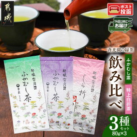 【ふるさと納税】斉光園の緑茶 飲み比べ3種セット※ポスト投函≪みやこんじょ快速便≫ - おちゃ 緑茶 斉光園の深蒸し茶 常盤 藤紫 特上白折茶 茶葉セット お茶っ葉 深蒸し茶 お茶の葉 飲み比べ 送料無料 AA-C3-013-R【宮崎県都城市】