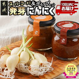 【ふるさと納税】スーパーフード！つまみにんにく＆ディップセット ≪みやこんじょ特急便≫ - 発芽にんにく味噌/発芽にんにく醤油糀 国産にんにく レシピ入り にんにく特有のにおい残りが少ない 送料無料 AA-C902 【宮崎県都城市】