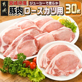 【ふるさと納税】宮崎県産豚肉ロースカツ用30枚 - 宮崎県産豚肉 豚ロース 5枚×6パック トンカツ用カット 1枚100g とんかつ/トンテキ/ポークステーキ 冷凍 家庭料理 パック 大容量 送料無料 18-M601 【宮崎県都城市は2年連続ふるさと納税日本一！】