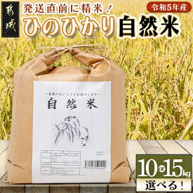 【ふるさと納税】【内容量＆お届け月が選べる！】都城市高崎町産ひのひかり「自然米」 - 令和5年産 宮崎県都城市産ヒノヒカリ 白米/お米 産地直送 容量が選べる 10kg/15kg 送料無料 SKU-6802【宮崎県都城市は令和4年度ふるさと納税日本一！】