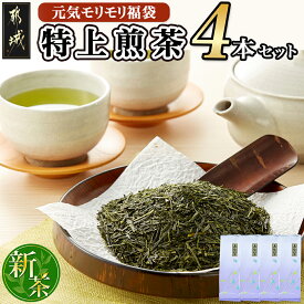 【ふるさと納税】【元気モリモリ福袋】気分リフレッシュ！特上煎茶(新茶)4本セット - お茶 茶葉 煎茶 ホットでも冷茶でも 日本茶 送料無料 AA-4802【宮崎県都城市は令和4年度ふるさと納税日本一！】