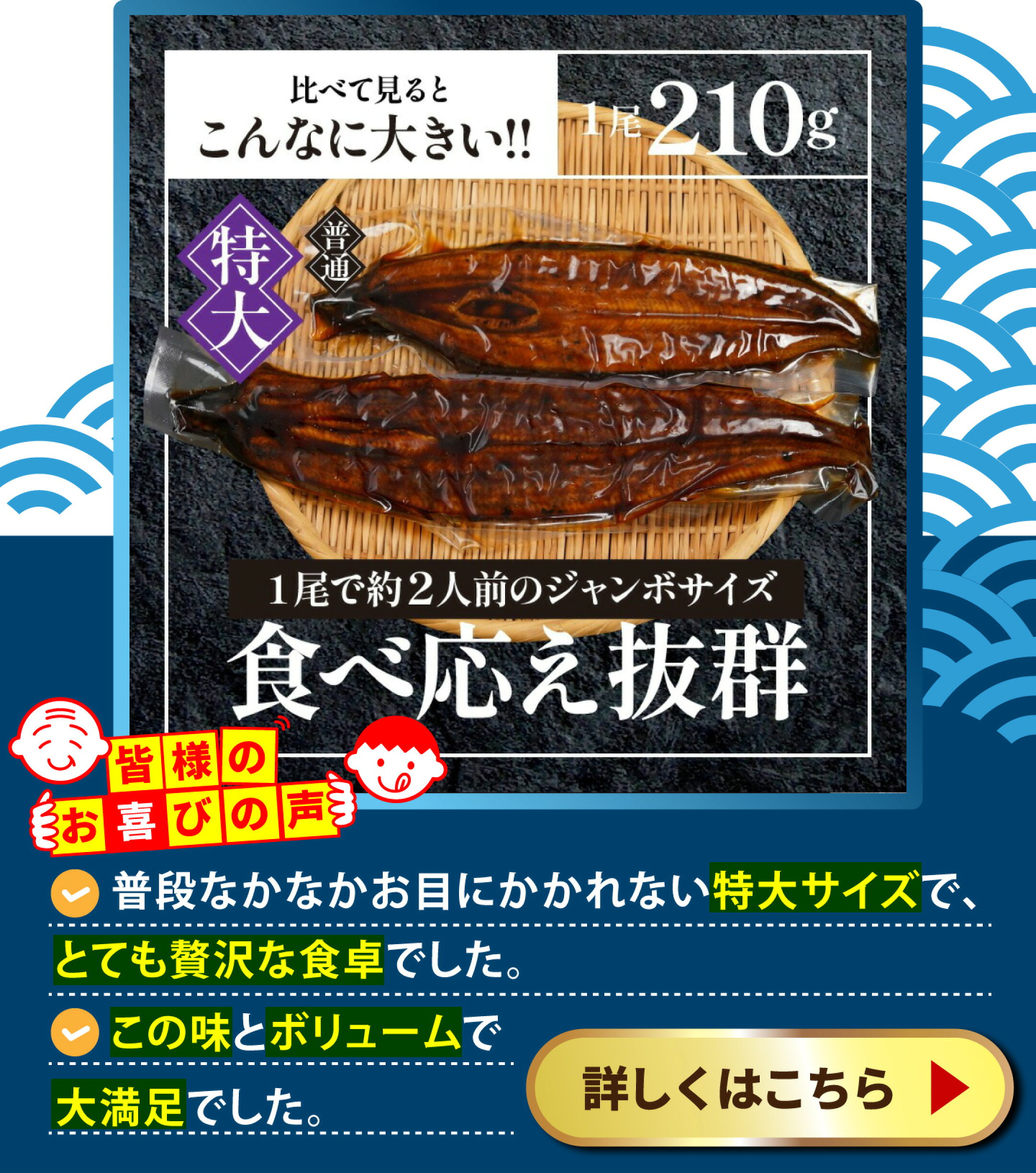 宮崎県育ちの【特大】うなぎ蒲焼 山椒・たれつき