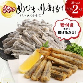 【ふるさと納税】訳あり めひかり 唐揚げ用 ミックスサイズ 選べる 内容量 500g 1kg 2kg 粉付き 揚げるだけ 簡単調理 下処理済み 郷土料理 日向灘 国産 海鮮 魚 海の幸 柔らかい おつまみ 南蛮漬け 弁当 夕食 おかず 九州 グルメ 冷凍 お取り寄せ 宮崎県 延岡市 送料無料