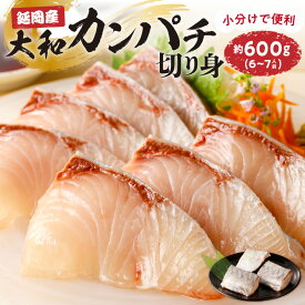 【ふるさと納税】延岡産 大和 カンパチ 切身 約 600g 刺身 ブロック 6人前 ～ 7人前 弾力 食感 鮮度抜群 小分け 便利 活き締め 真空パック 冷凍 保存 グルメ 魚 お魚 魚介 海産物 海鮮丼 しゃぶしゃぶ 大和海商 宮崎県 延岡市 お取り寄せ お取り寄せグルメ 送料無料