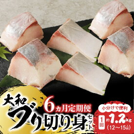 【ふるさと納税】定期便 6ヶ月 ブリ 大和ブリ 切り身 約 1.2kg 小分け ブロック お刺身 海鮮丼 焼き物 しゃぶしゃぶ 新鮮 脂ののり 鮮度 プリプリ 肉厚 弾力 旨み 真空パック 国産 産地直送 切り身セット 便利 食品 魚介類 水産加工品 送料無料 冷凍
