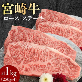 【ふるさと納税】宮崎牛 ロース ステーキ 250g×4 計1kg ミヤチク 国産