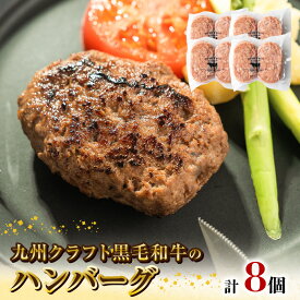 【ふるさと納税】九州クラフト 黒毛和牛 ハンバーグ 100g × 2個 × 4 パック 旨味 和牛 グルメ 惣菜 おかず ご飯のお供 加工品 食品 肉 冷凍 宮崎県 延岡市 鏡山牧場 お取り寄せ お取り寄せグルメ 送料無料