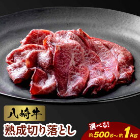 【ふるさと納税】八崎牛 切り落とし 選べる 容量 約500g 約250g × 4パック 小分け 自然放牧黒毛和牛 熟成 牛肉 牛 黒毛和牛 グラスフェッドビーフ 放牧牛 赤身 国産 炒め物 冷凍 鏡山牧場 宮崎県 延岡市 お取り寄せ お取り寄せグルメ 送料無料