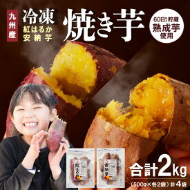 【ふるさと納税】国産 焼き芋 紅はるか 安納芋 2種 食べ比べ セット 冷凍 500g × 各2袋 計2kg 甘い レンジ チンするだけ 簡単調理 レンチン 袋のまま しっとり 芳醇 ねっとり系 おやつ スイーツ デザート 九州産 お芋 さつまいも お取り寄せ グルメ 宮崎県 延岡市 送料無料